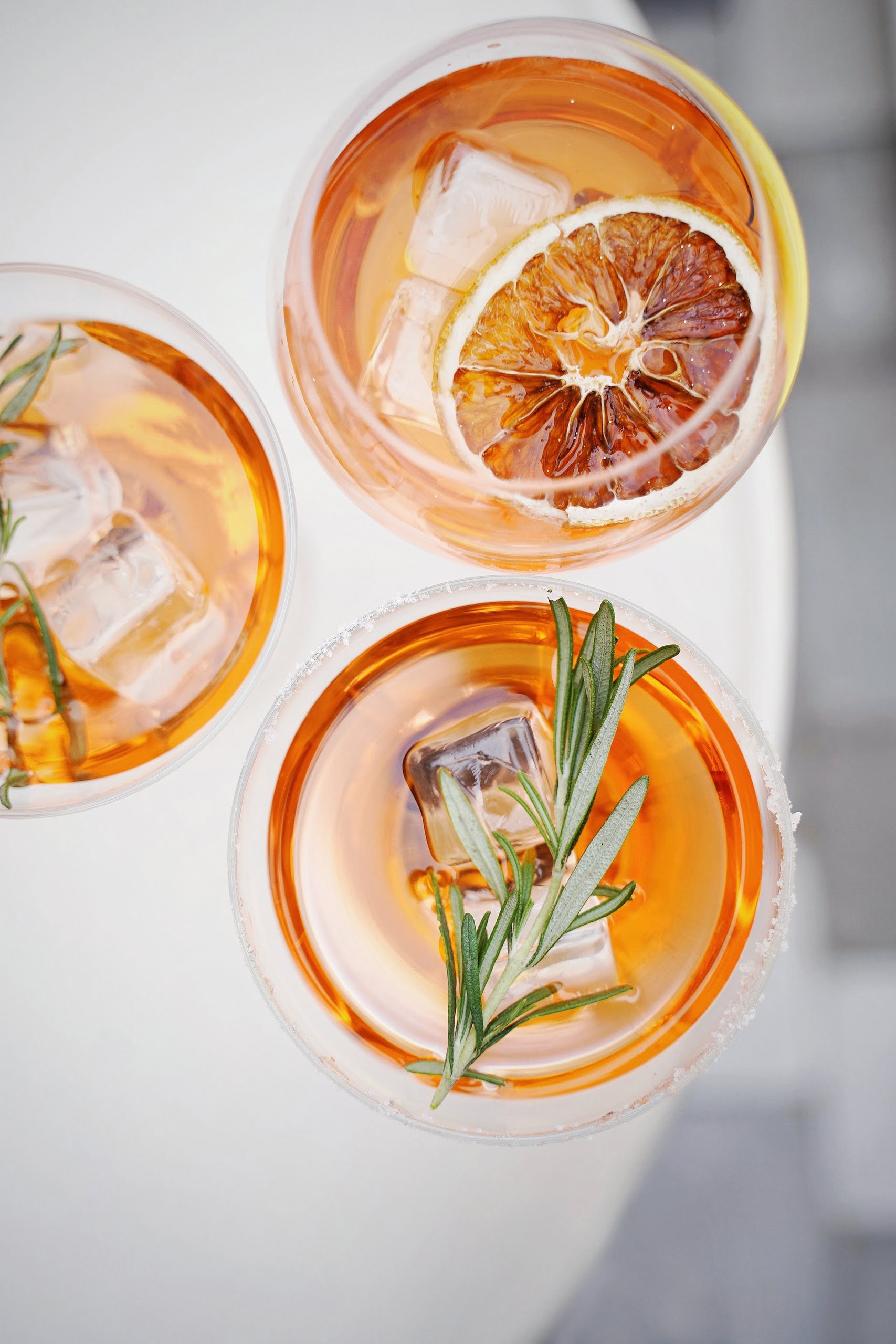 Orange cocktail with garnish