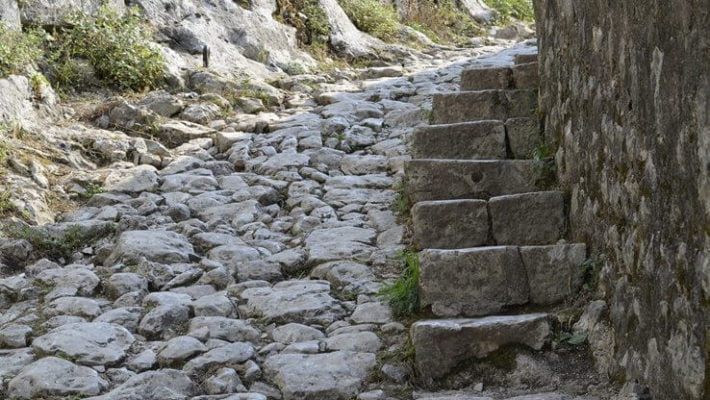Ladder of Kotor and the archaic St John fortress defender