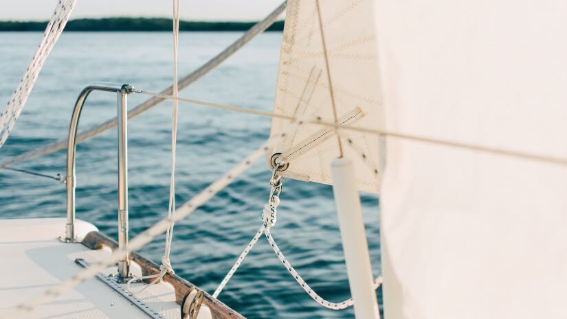 Part of sail boat